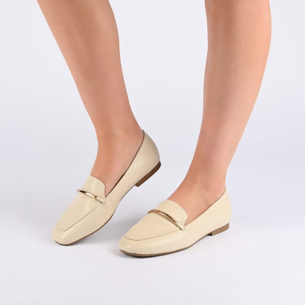 Journee Womens Loafer Flat Notched Square Slip-On Block Heel 12 - Picture 6 of 6